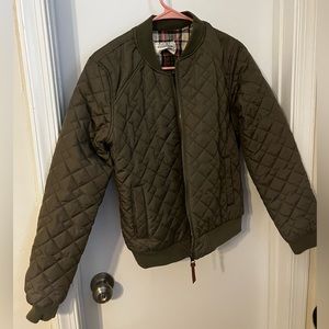 Women’s olive quilted jacket